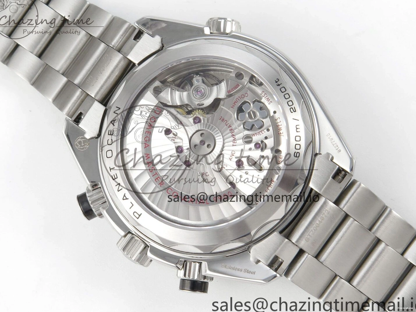 0517 Timeless Planet Ocean 600M Chrono SS VRF 1:1 Best Edition Black Orange Bezel Black Dial on SS Bracelet A 7652